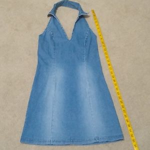 Halter Dress Blue Jean small forever 21